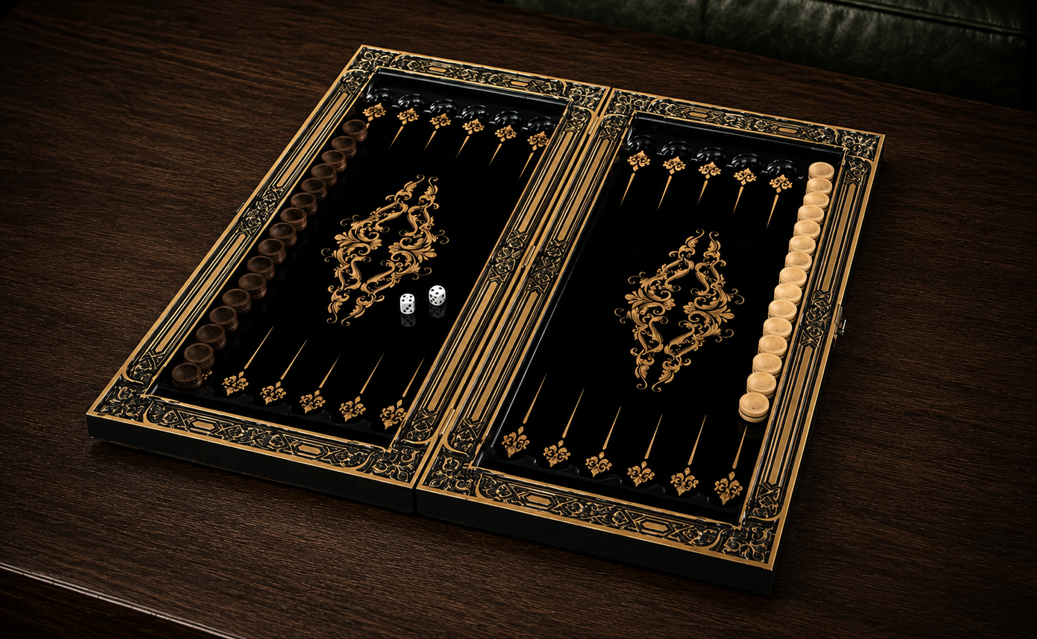 Wooden backgammon sets