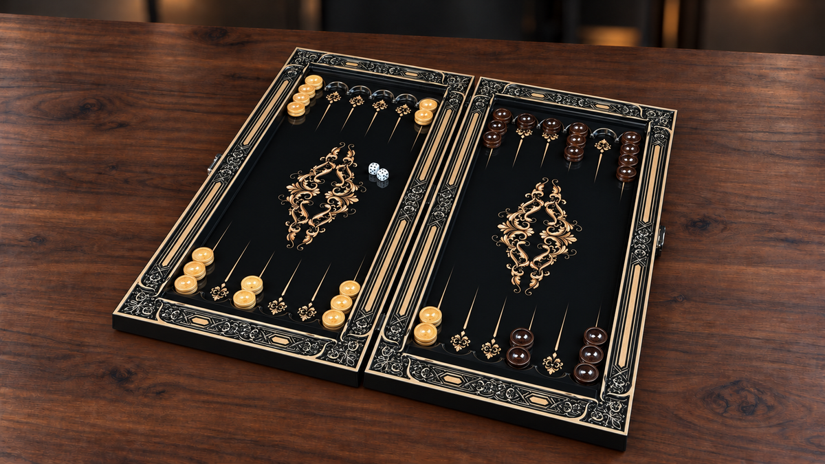 Wooden backgammon sets