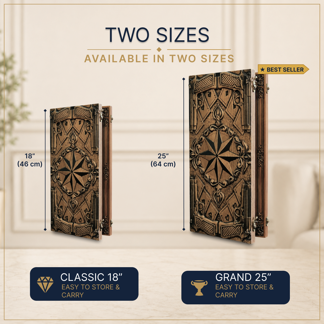 Star & Pistols Wooden Backgammon Set – Ash Wood