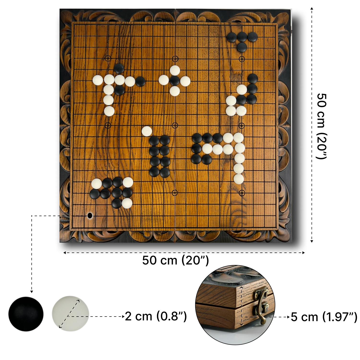Jeu de Go artisanal (jeu de stratégie chinois ancien), jeu de société insolite. Prêt à offrir