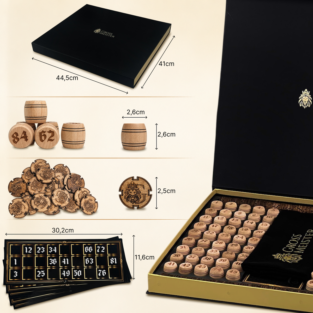 Traditional Handcrafted Wooden Bingo Set