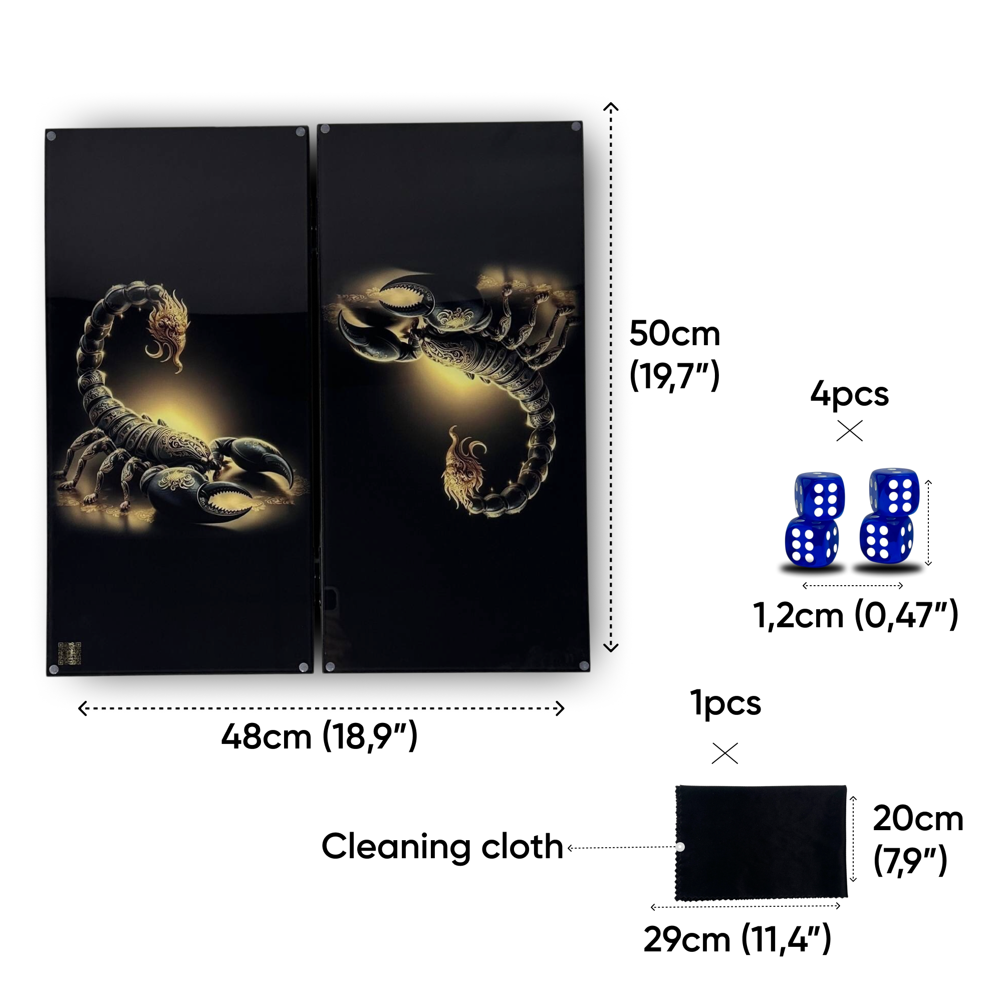 Luxury Glass&Wood Backgammon Set with Gold Scorpion and Panther Customized and Gift-ready