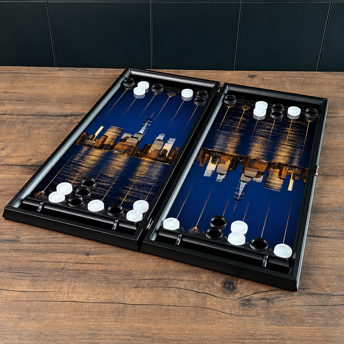 Exquisites Glas-Backgammon "Löwe" - 61×27 cm, Art. 250058. Individuell gestaltet. Geschenkfertig | Kostenloser Versand weltweit
