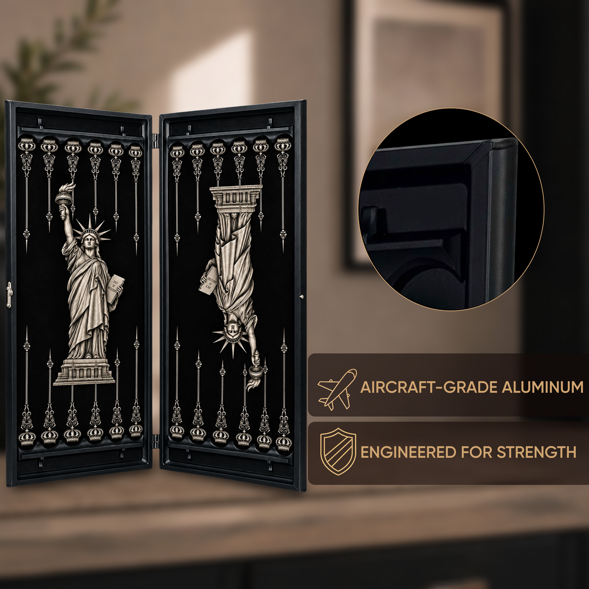 Statue of Liberty Glass Backgammon Set – Luxury New York Edition, Large 24"