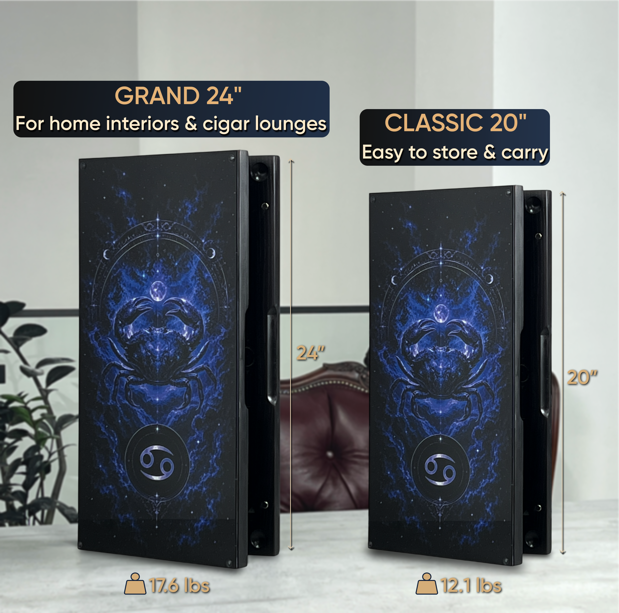 Cosmic Dragon Collection Glass & Wood Backgammon Set