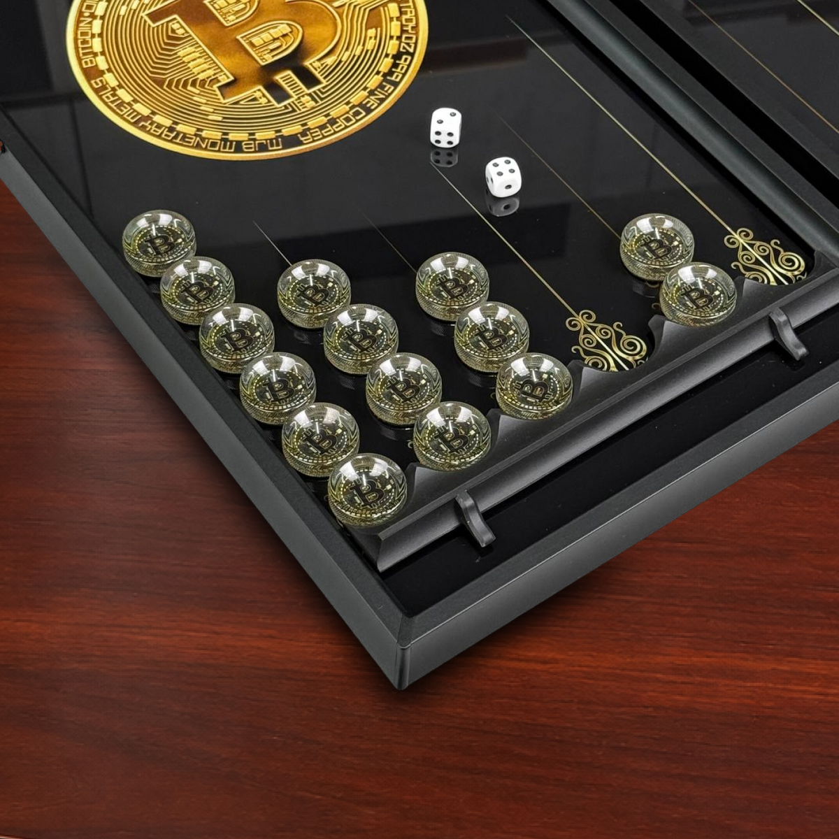 Backgammon en verre « Black Dollar » – Exquis, original, personnalisable, prêt à offrir