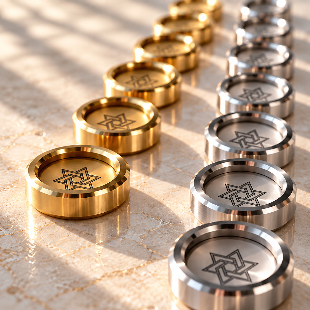 Set mit Damesteinen, individuelle Chips für Backgammonbrett, personalisierte Damesteine