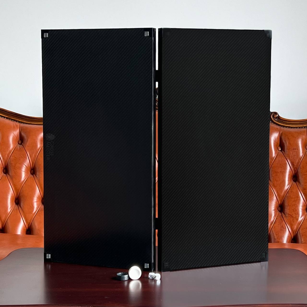 Luxury Checker Edition Metal Carbon Backgammon Set – Large 24”