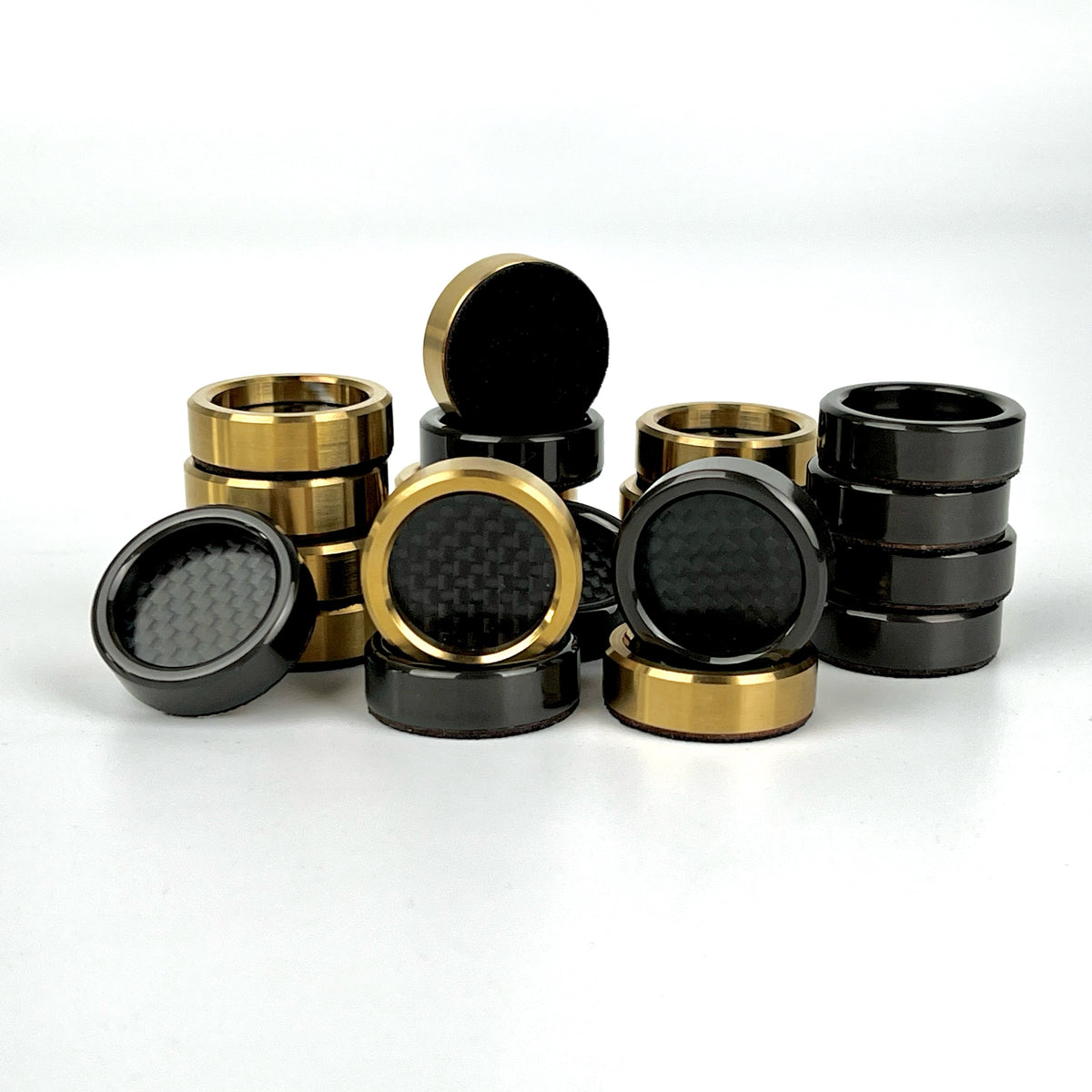 Metal Backgammon Pieces with Carbon Fiber 1.2"