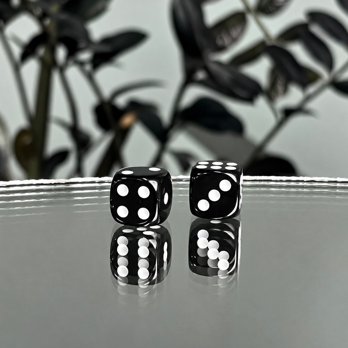 Plastic Black Dice Pair for Board Games