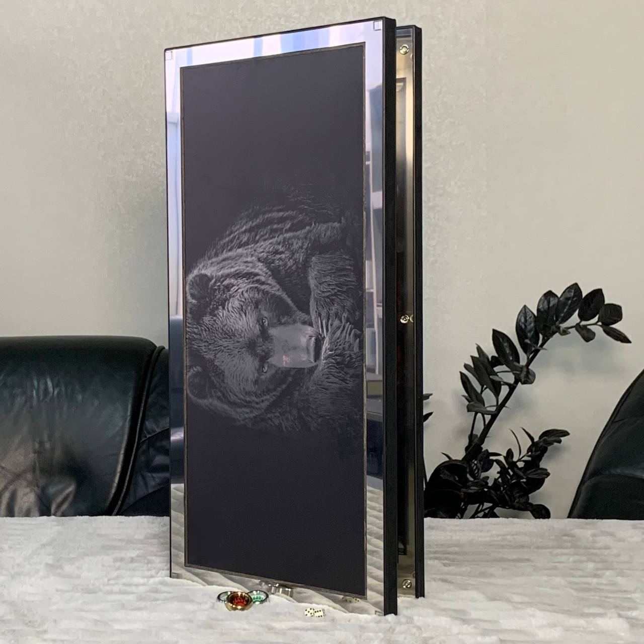 Sophisticated Metal Backgammon with Tempered Glass - Exclusive Design, Customizable and Gift-ready