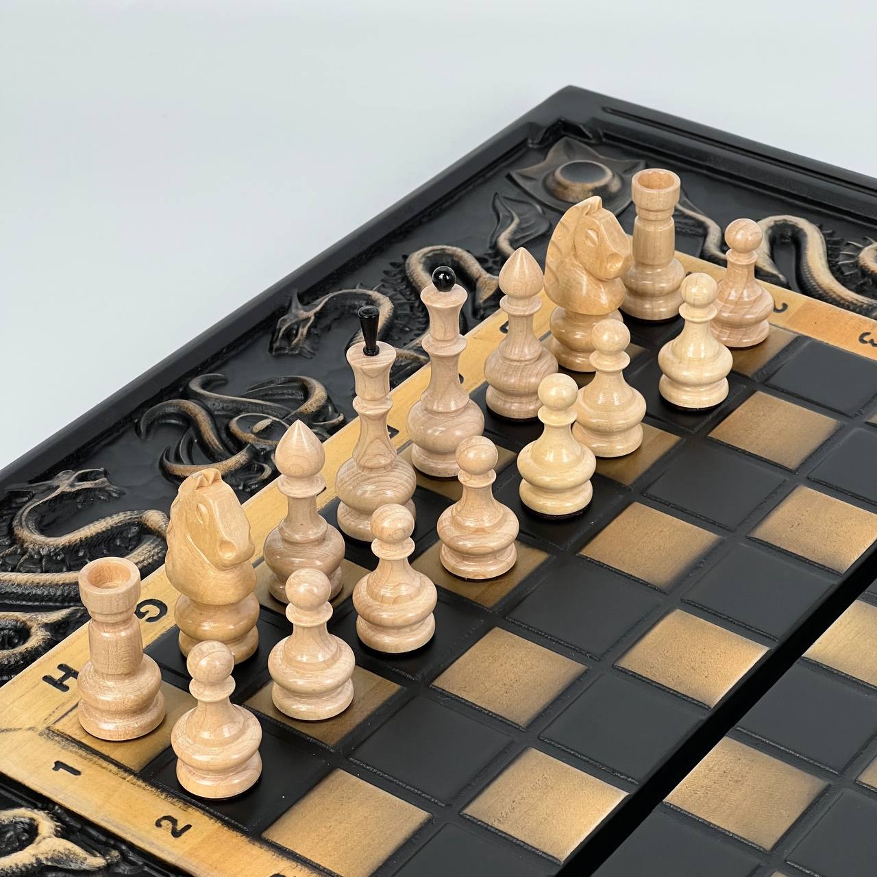 Dragon Wooden Chess Set