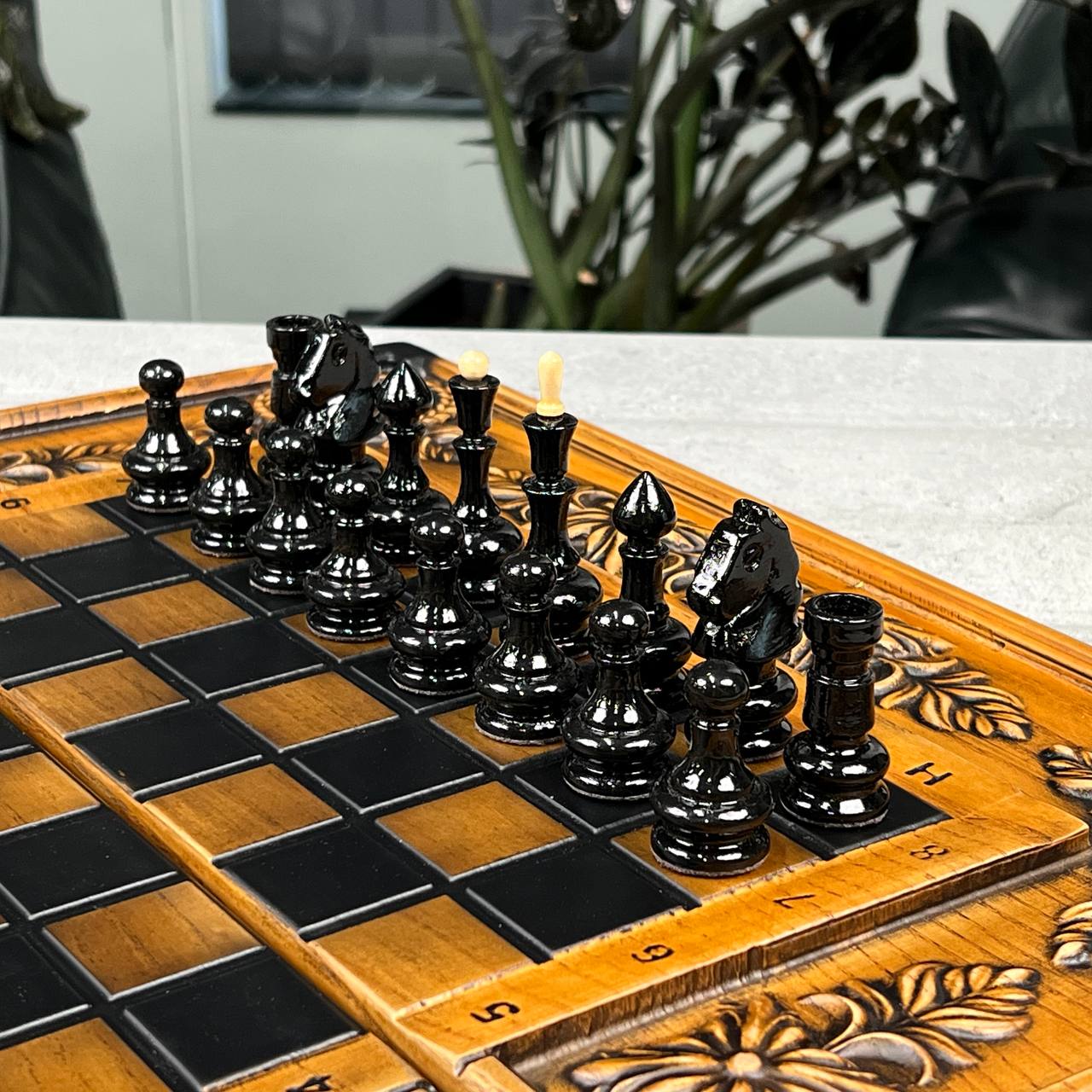 Lion Wooden Chess Set