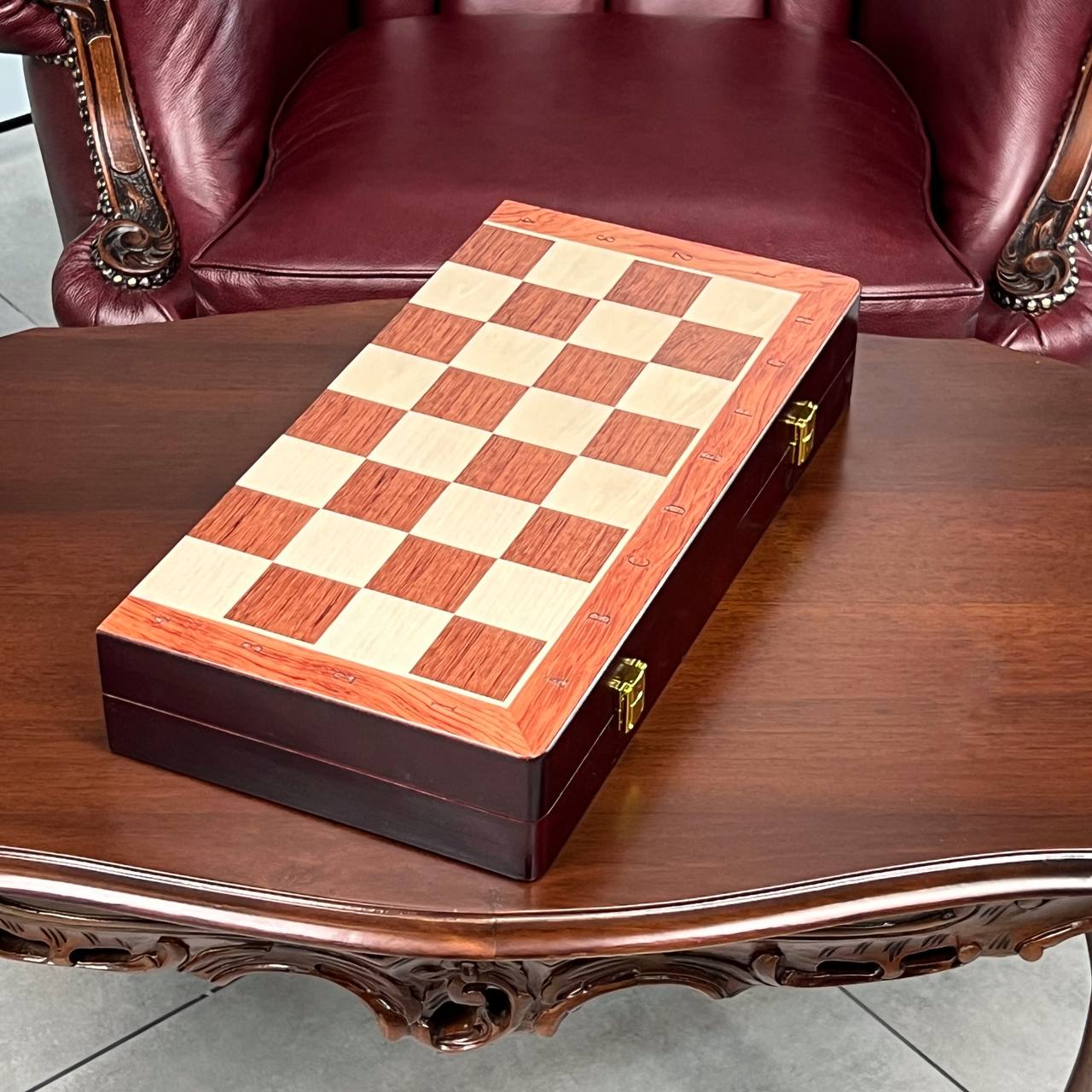 Luxury Wooden Chess Set with Acrylic Pieces – 17.7"