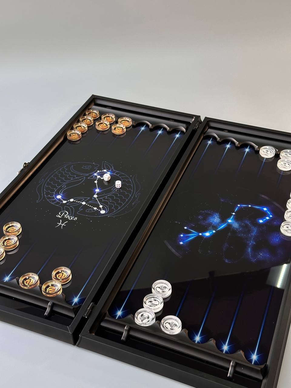 Glass backgammon set, backgammon board, gift for boss, customized backgammon board, glass backgammon board