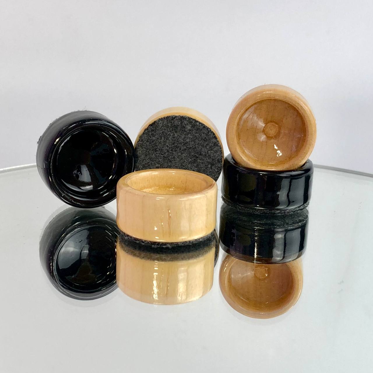 Holz-Dame-Spielsteine-Set "Classic" 26mm, Holzchips für Backgammon und Dame-Spiel