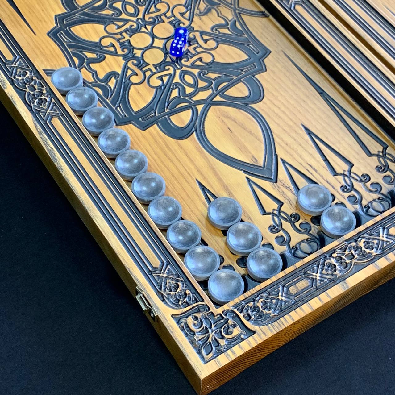 Schachspiel aus Holz mit luxuriösem Design, 3 in 1 (Schach, Dame und Backgammon) 68×32 cm. Geschenkfertig