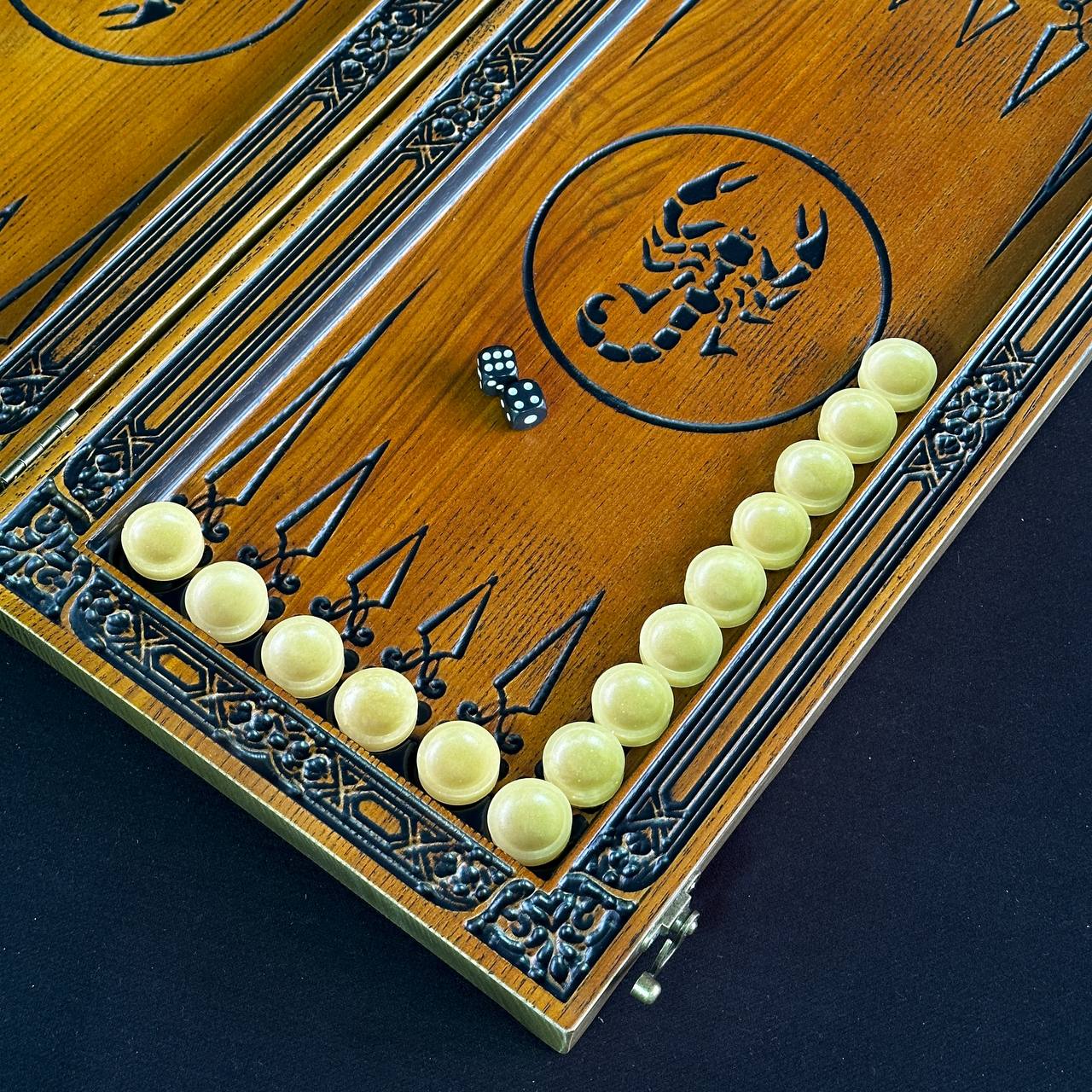Backgammon-Brettspielset aus Holz 46*23cm, Geschenkfertig und personalisiert