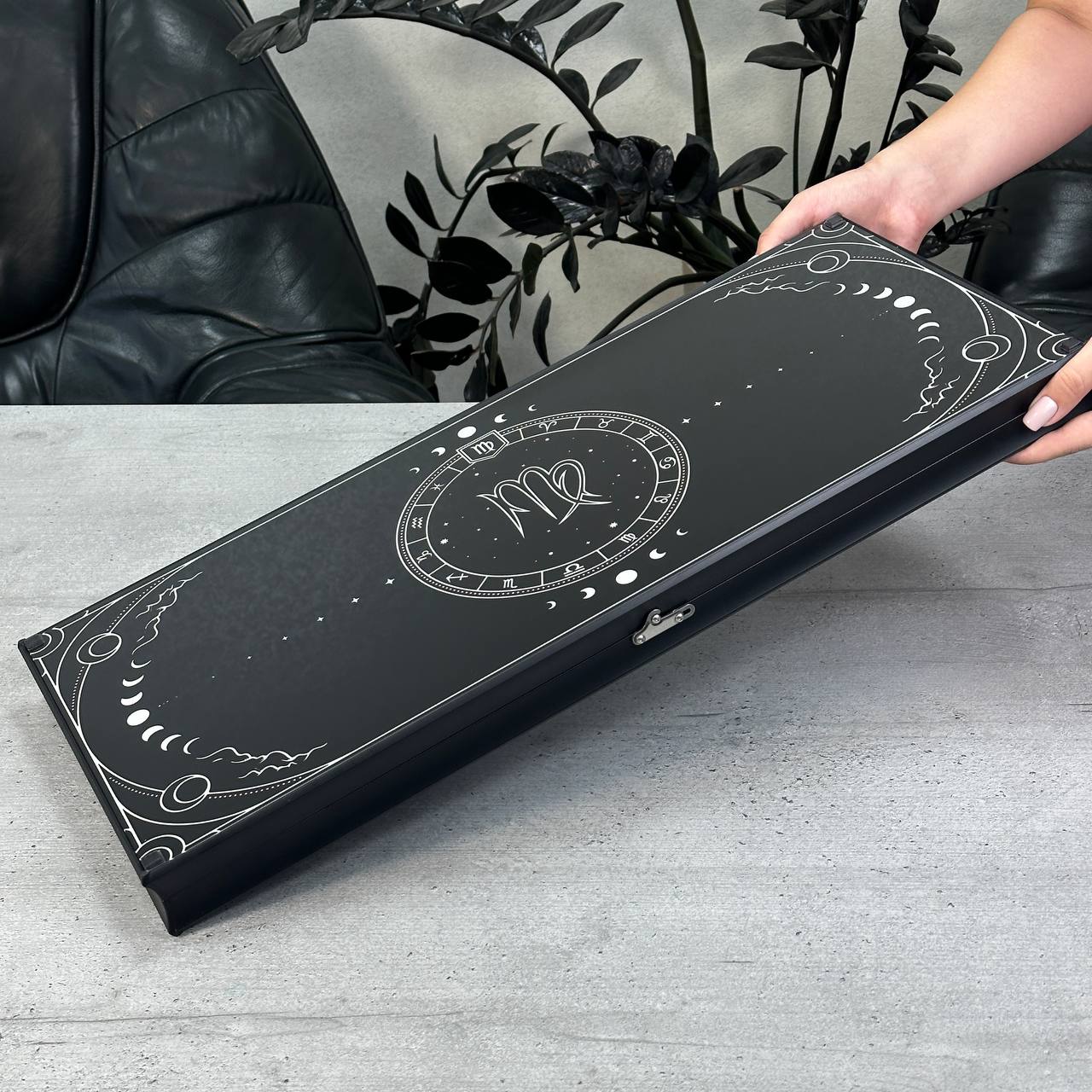 Virgo Zodiac Glass Backgammon Set – Large 24”