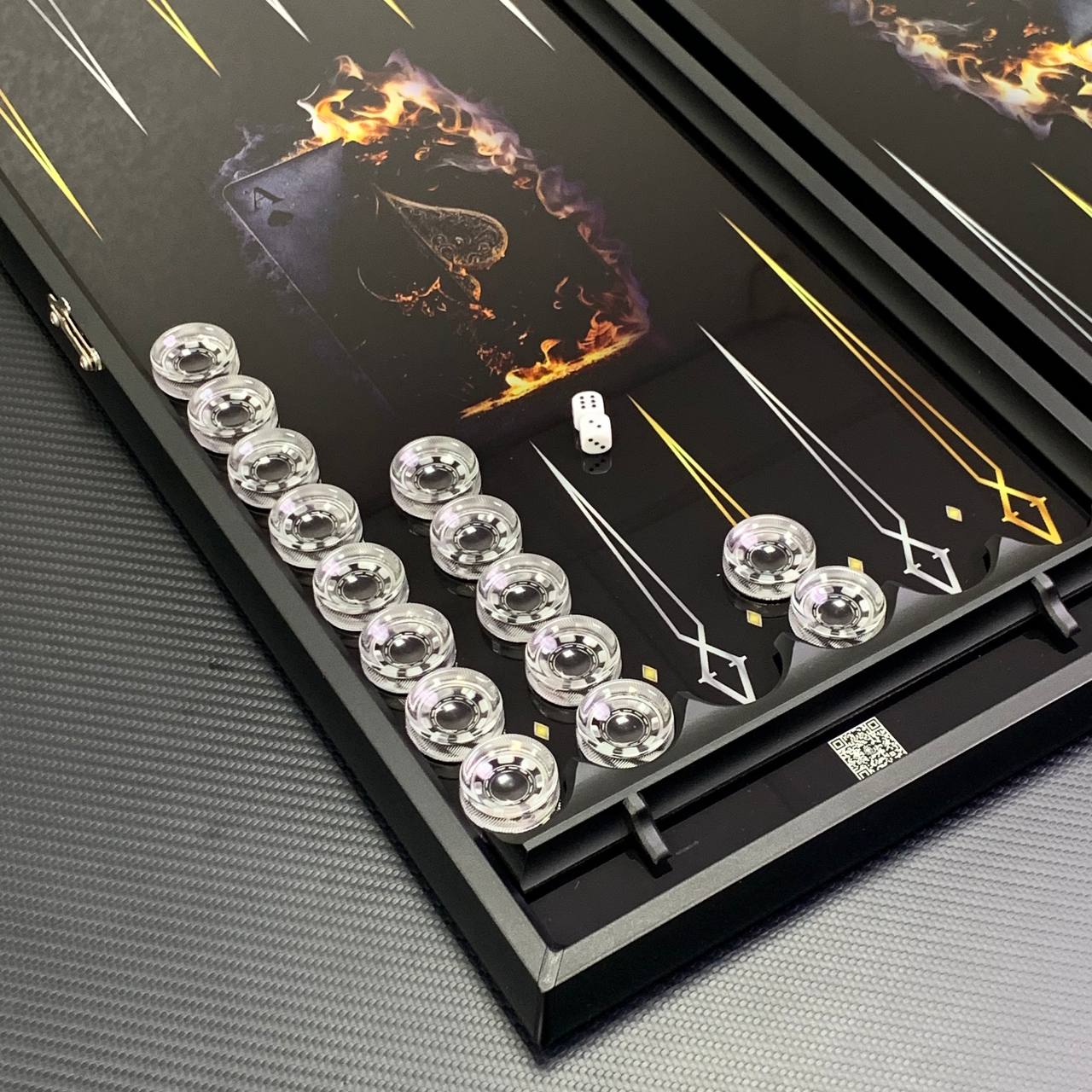 Poker Roulette Glass Backgammon Set – Large 24”