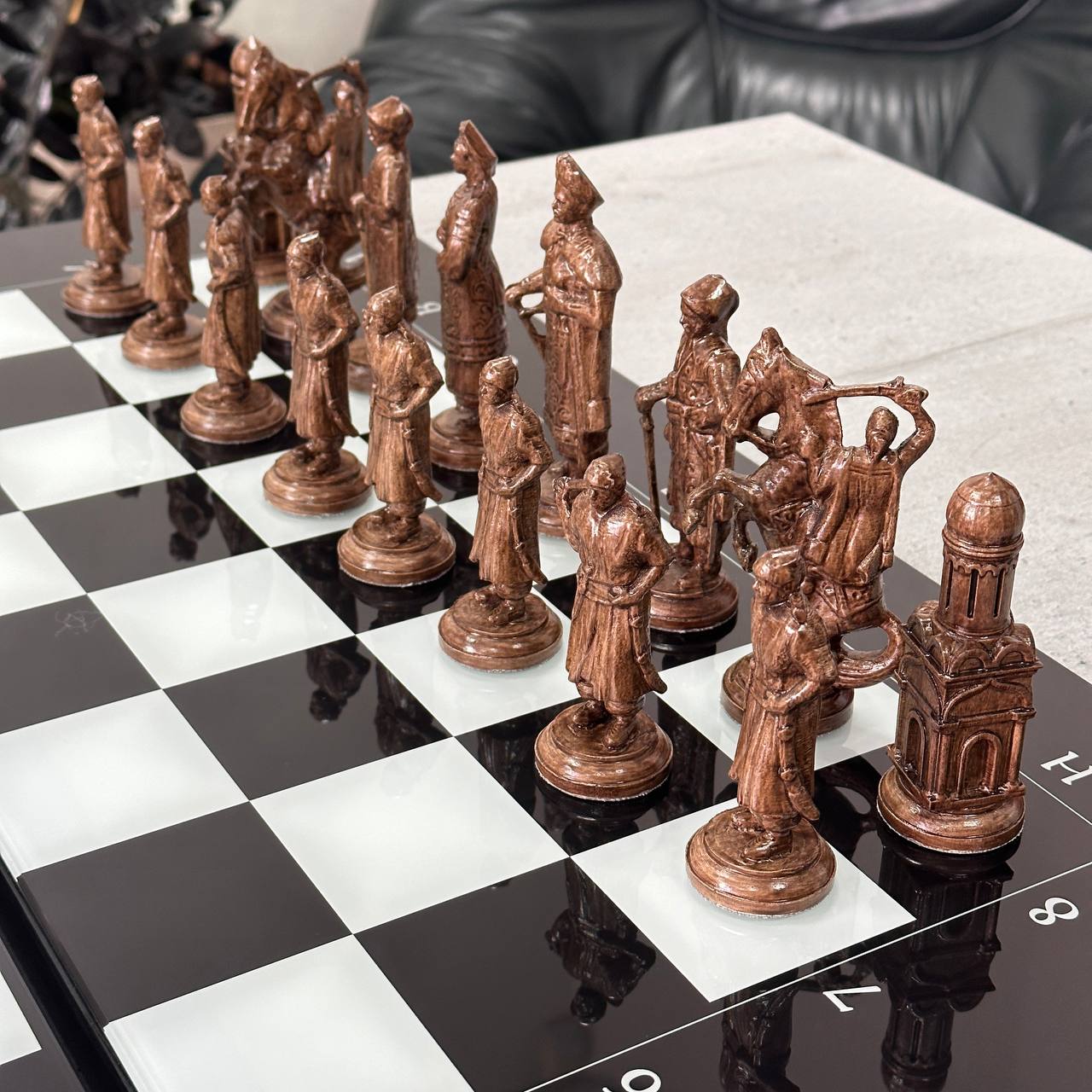Classic Chess with Stylized Pieces Chess Backgammon Checkers Set