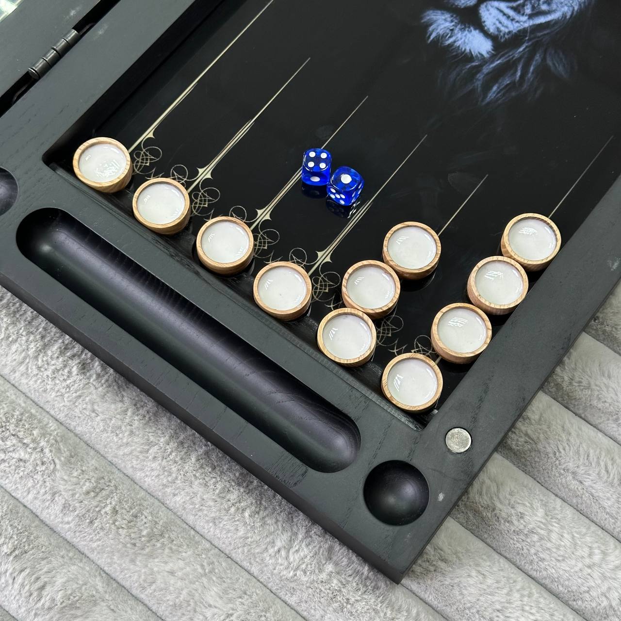 Glass&Wood Backgammon Set with Classic Minimalist Design, Customization and Gift-ready