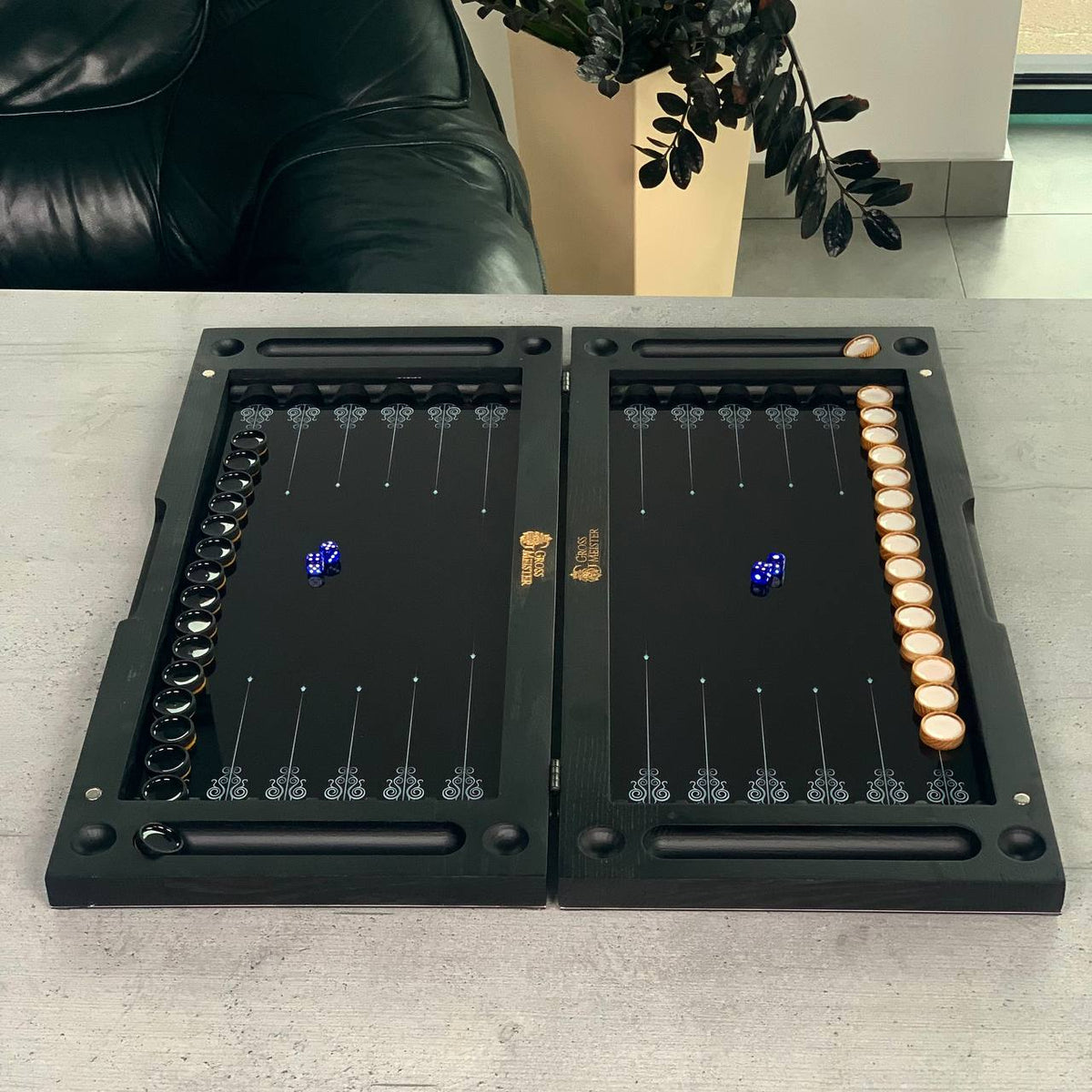 Classic Glass Chess Collection 3-in-1 Chess, Backgammon & Checkers Set