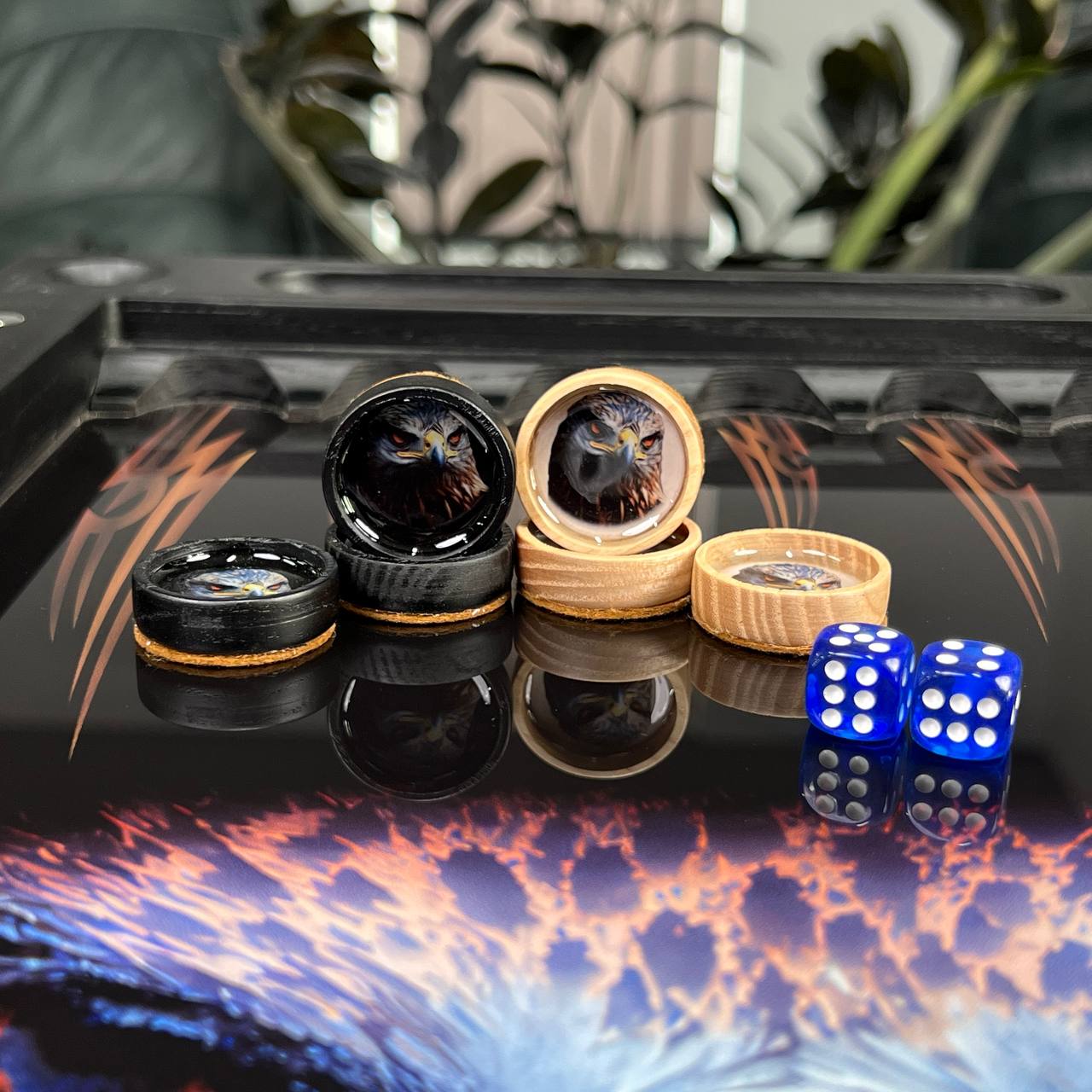 The Eagle Eye Apex Premium Glass&Wood Backgammon Set — Luxury Game Board Gift