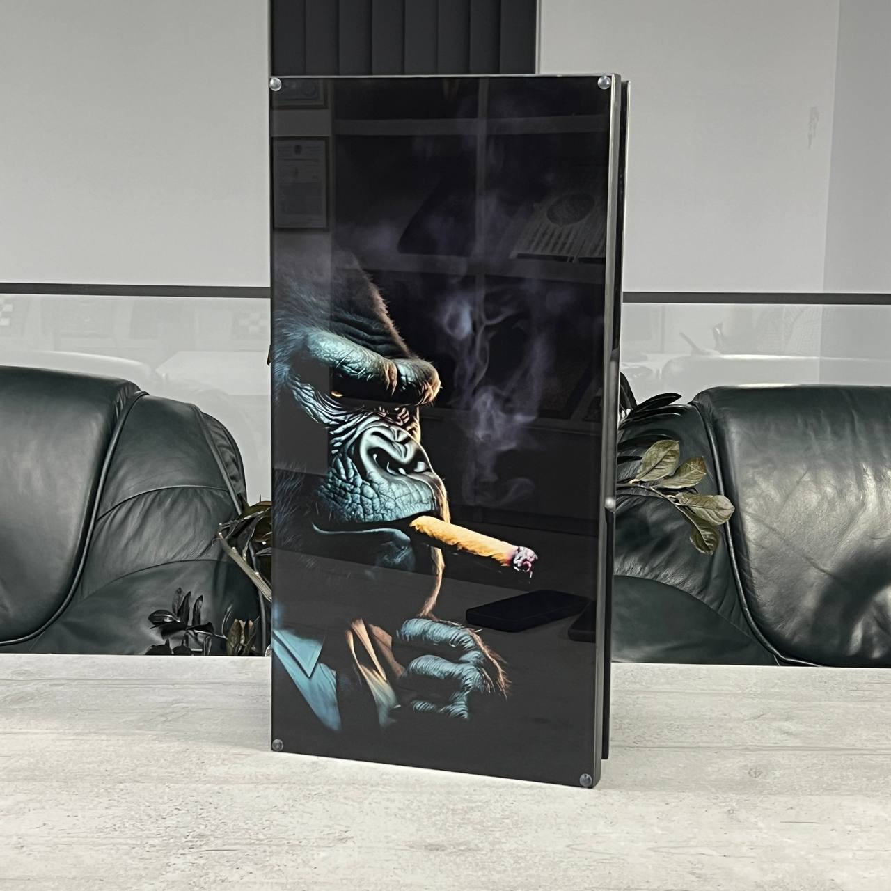 Big Boss Gorilla Collection Glass & Wood Backgammon Set