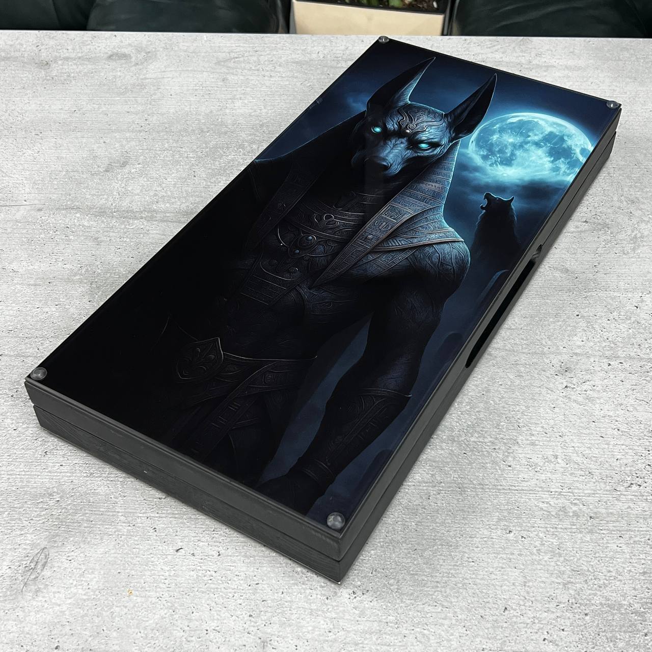 The Anubis Underworld Premium Glass&Wood Backgammon Set — Luxury Game Board Gift