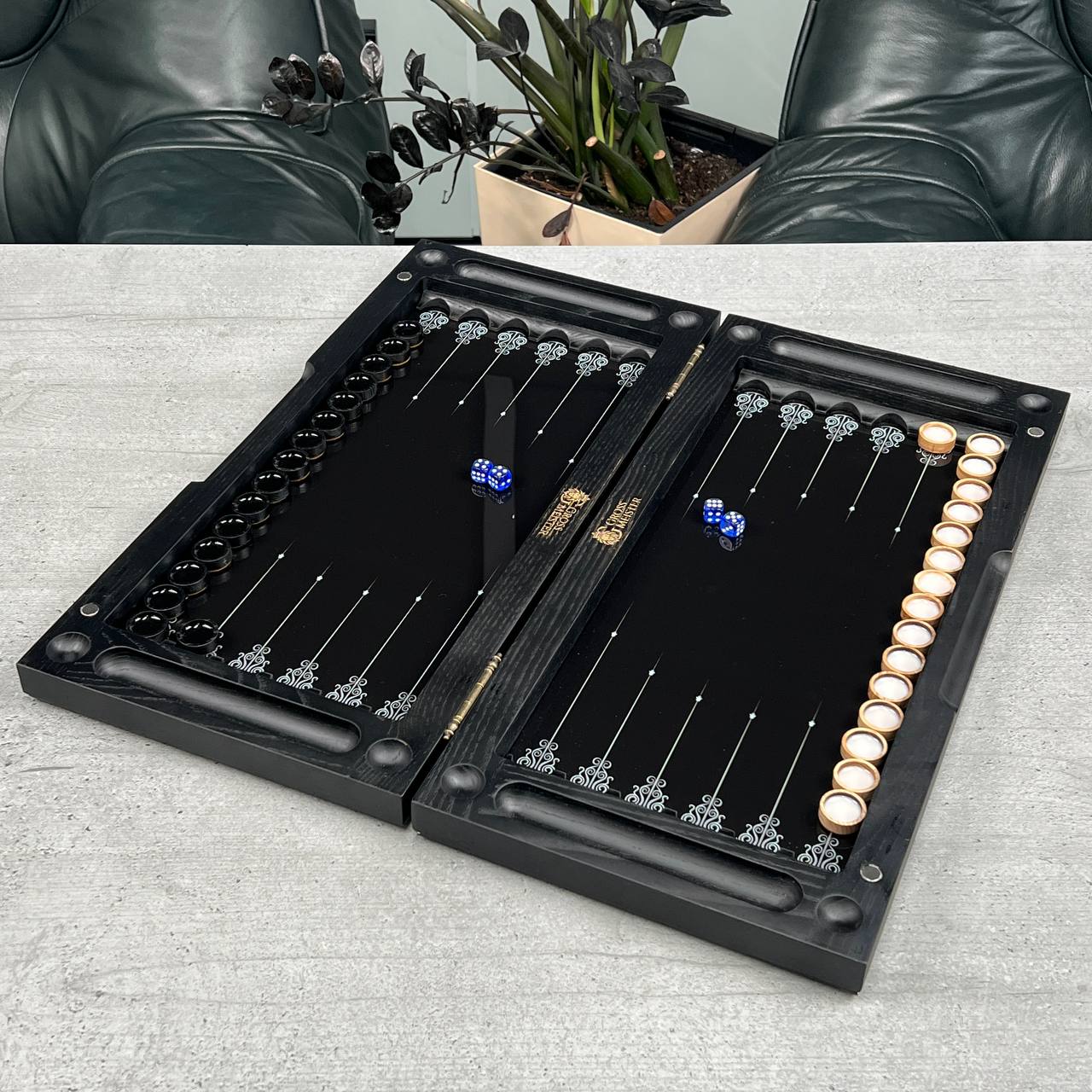 Classic Chess Collection Glass&Wood Chess Backgammon Checkers Set