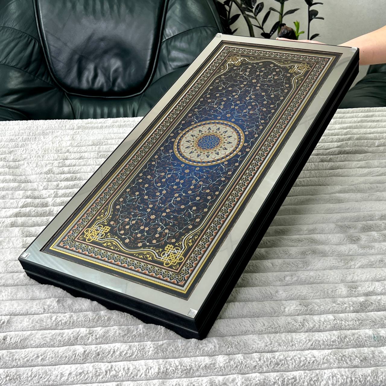 Luxury Metal Backgammon with Tempered Glass - Exclusive Design, Handmade, Customizable