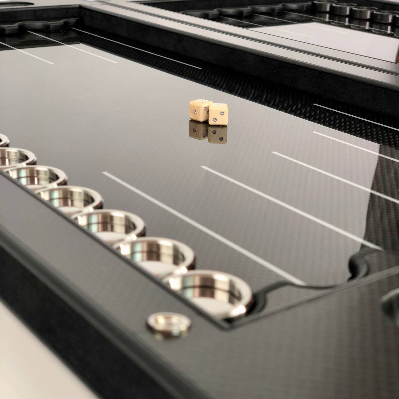 Luxury VIP Carbon Backgammon Set in Aluminum Carbon Basis, 61*26.5cm, Gift-ready