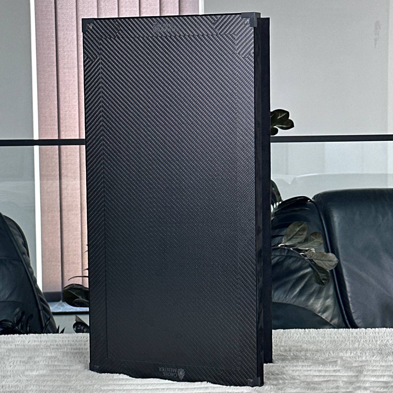 Handgemachtes klassisches Backgammon-Set aus Metall und Carbon 60*30cm, Geschenkfertig VIP