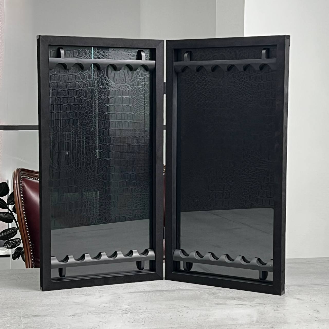 Exclusive Handmade Metal and Carbon Backgammon Set 60*30cm, Gift-ready