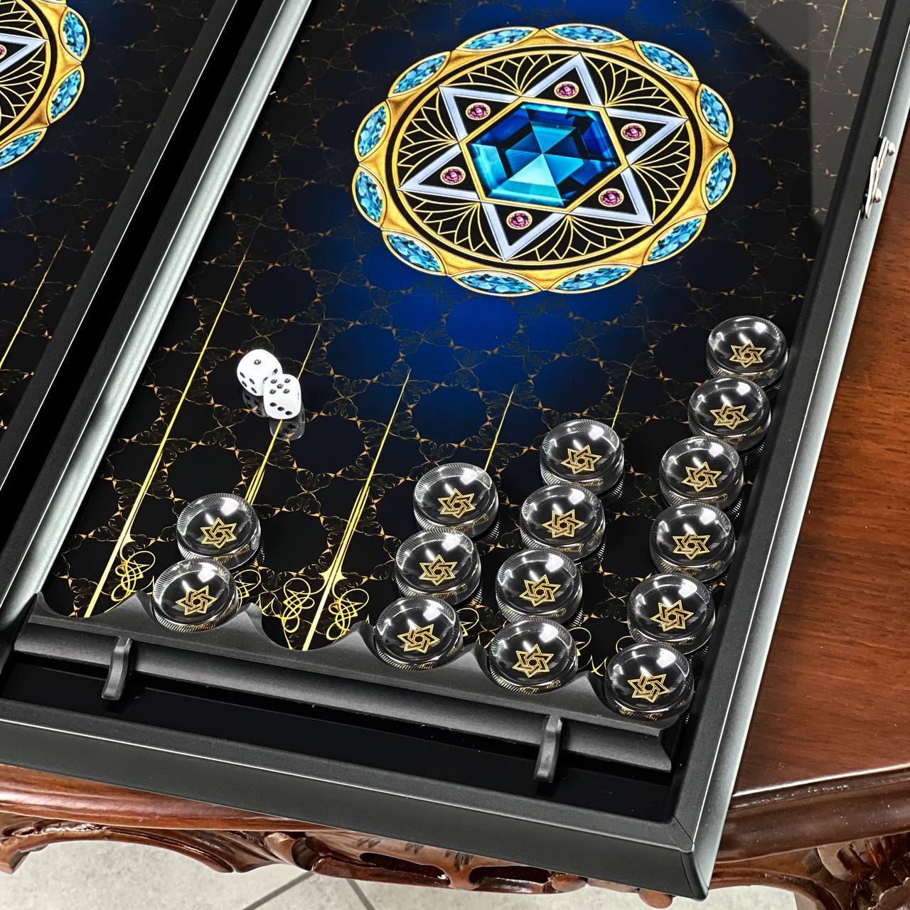 Star of David Glass Backgammon Set – Large 24”
