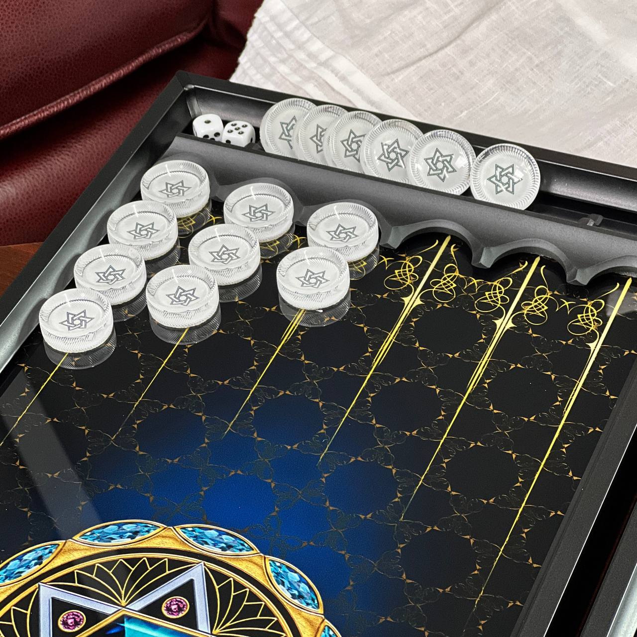 Star of David Glass Backgammon Set – Large 24”