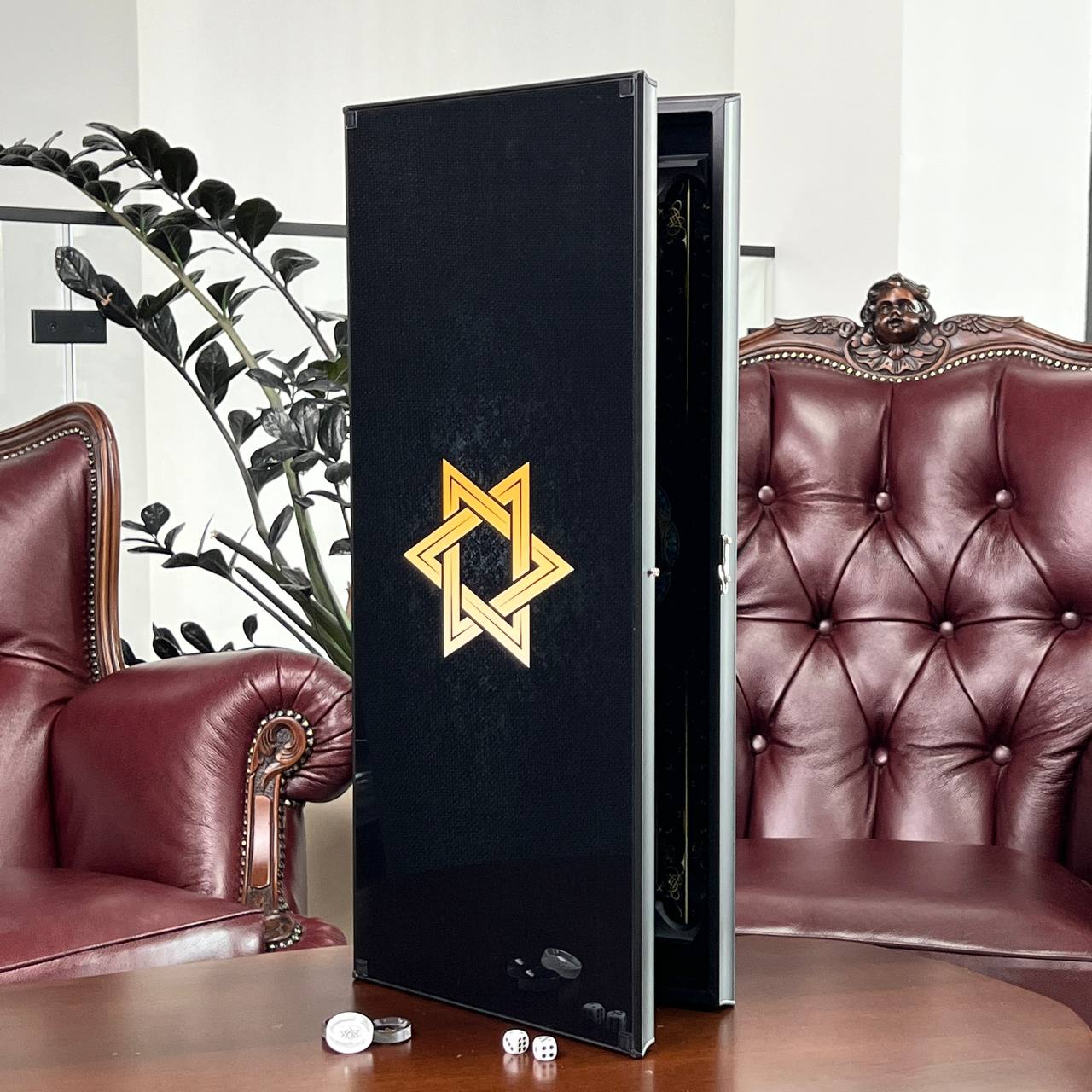 Star of David Glass Backgammon Set – Large 24”