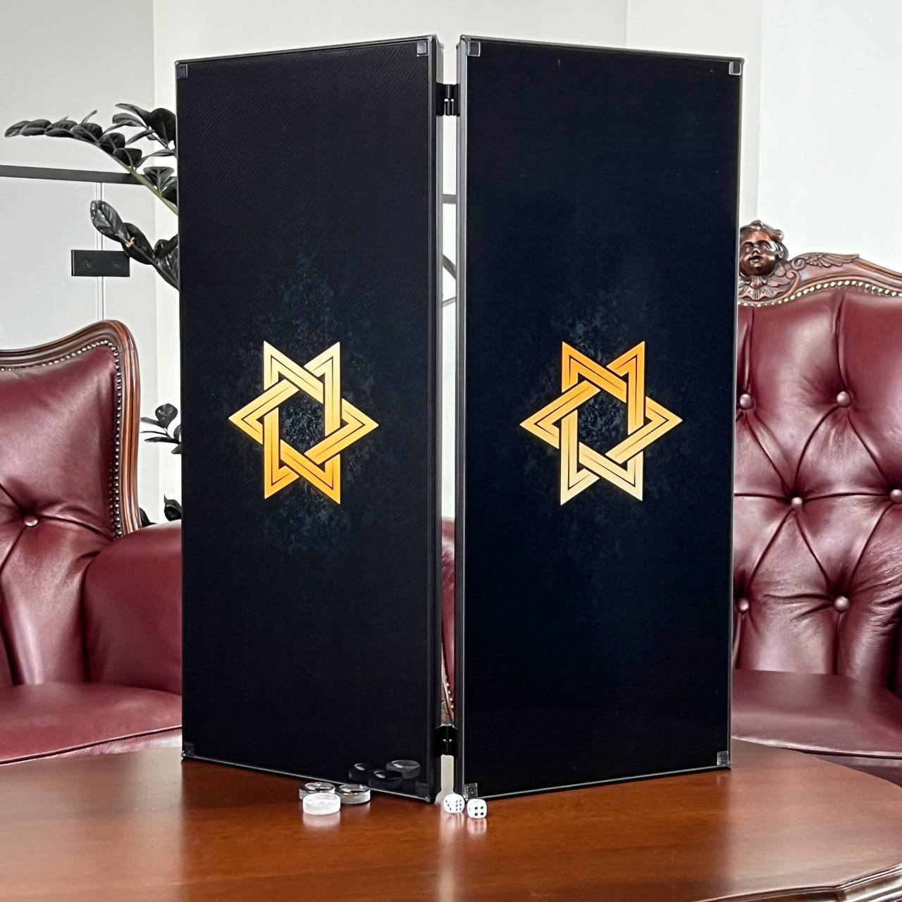 Star of David Glass Backgammon Set – Large 24”
