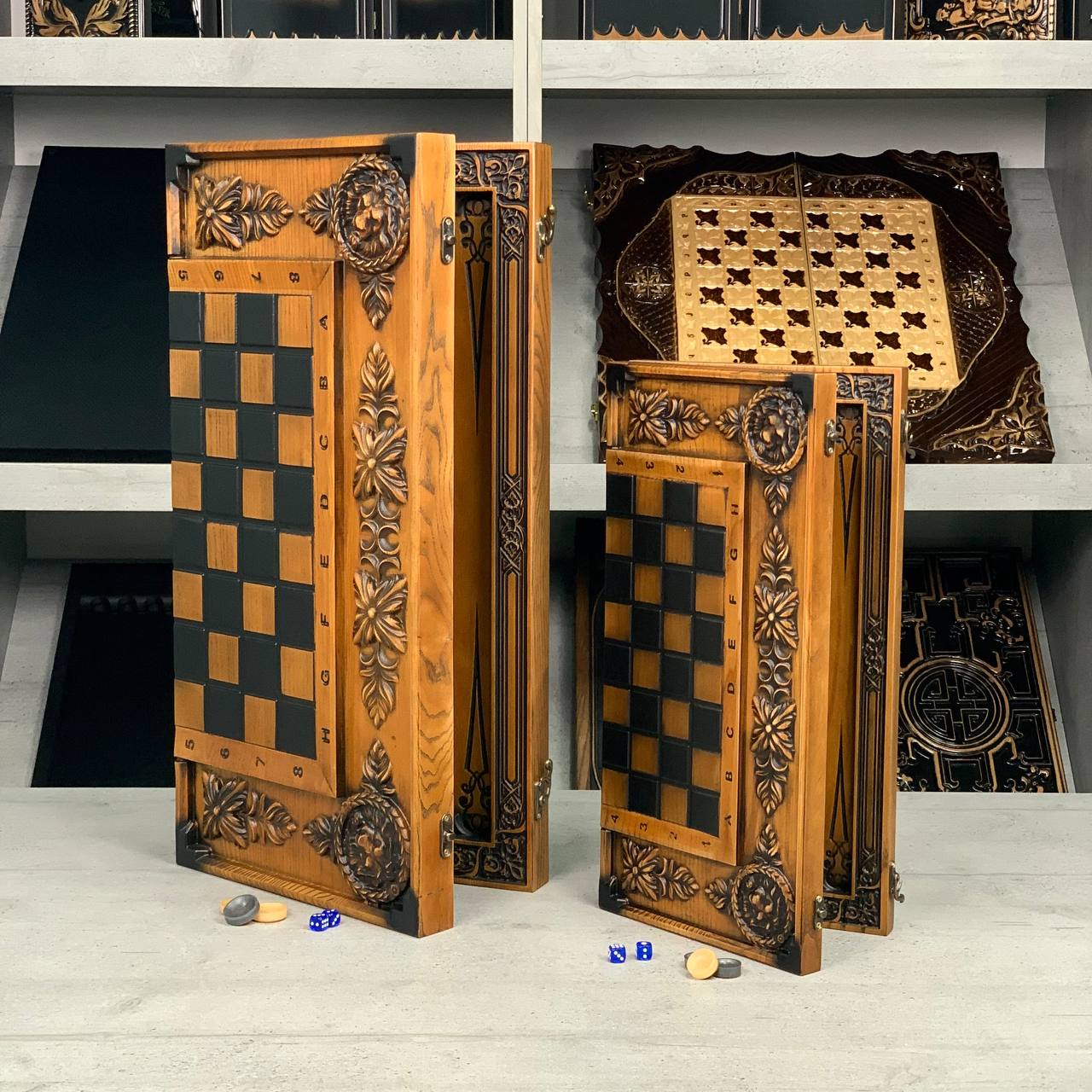 Lion Wooden Chess Set