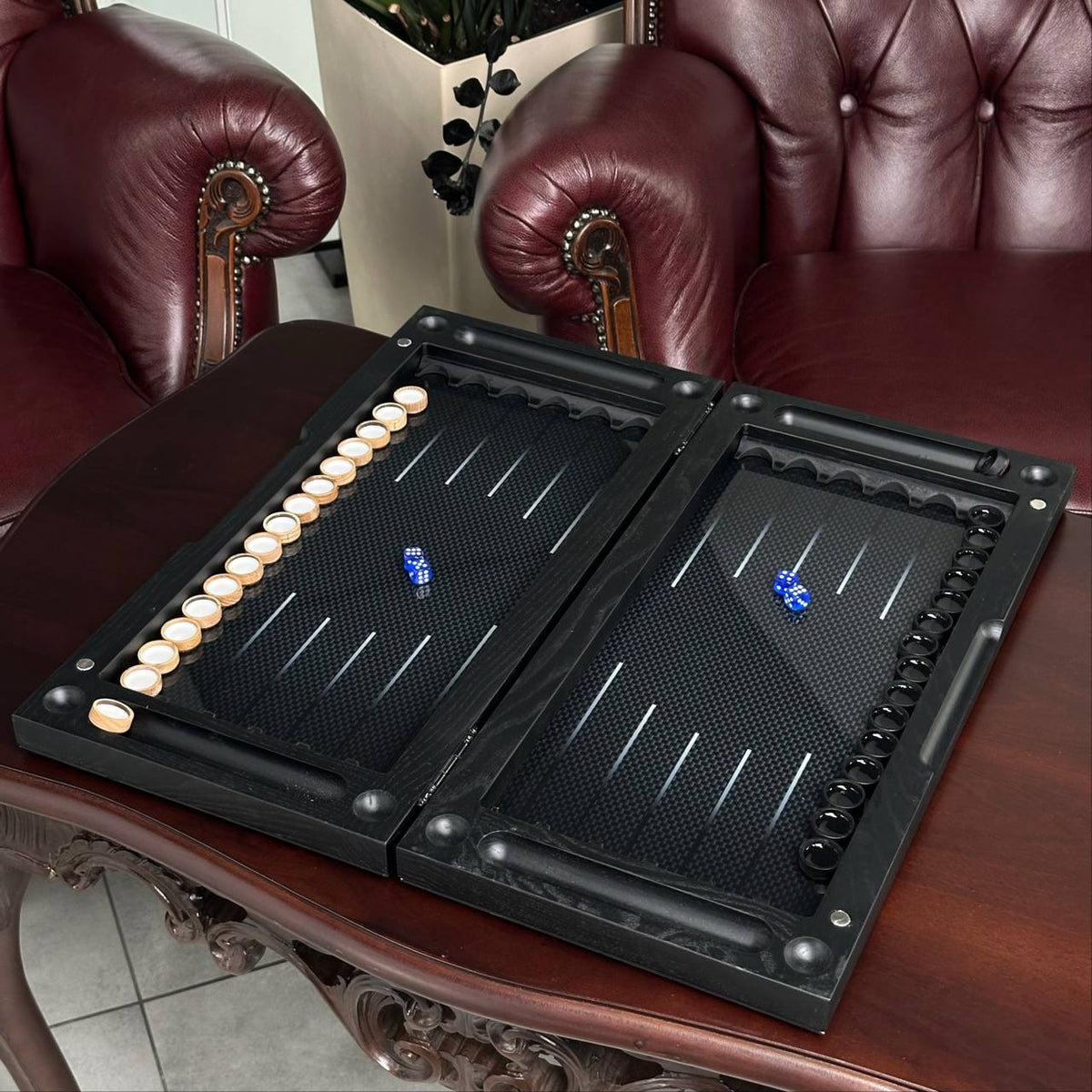 Glasschach- und Glas-Backgammon-Set 3in1, Chekers-Brettspiel, individuelles Backgammon-Brett, modernes Backgammon-Brett