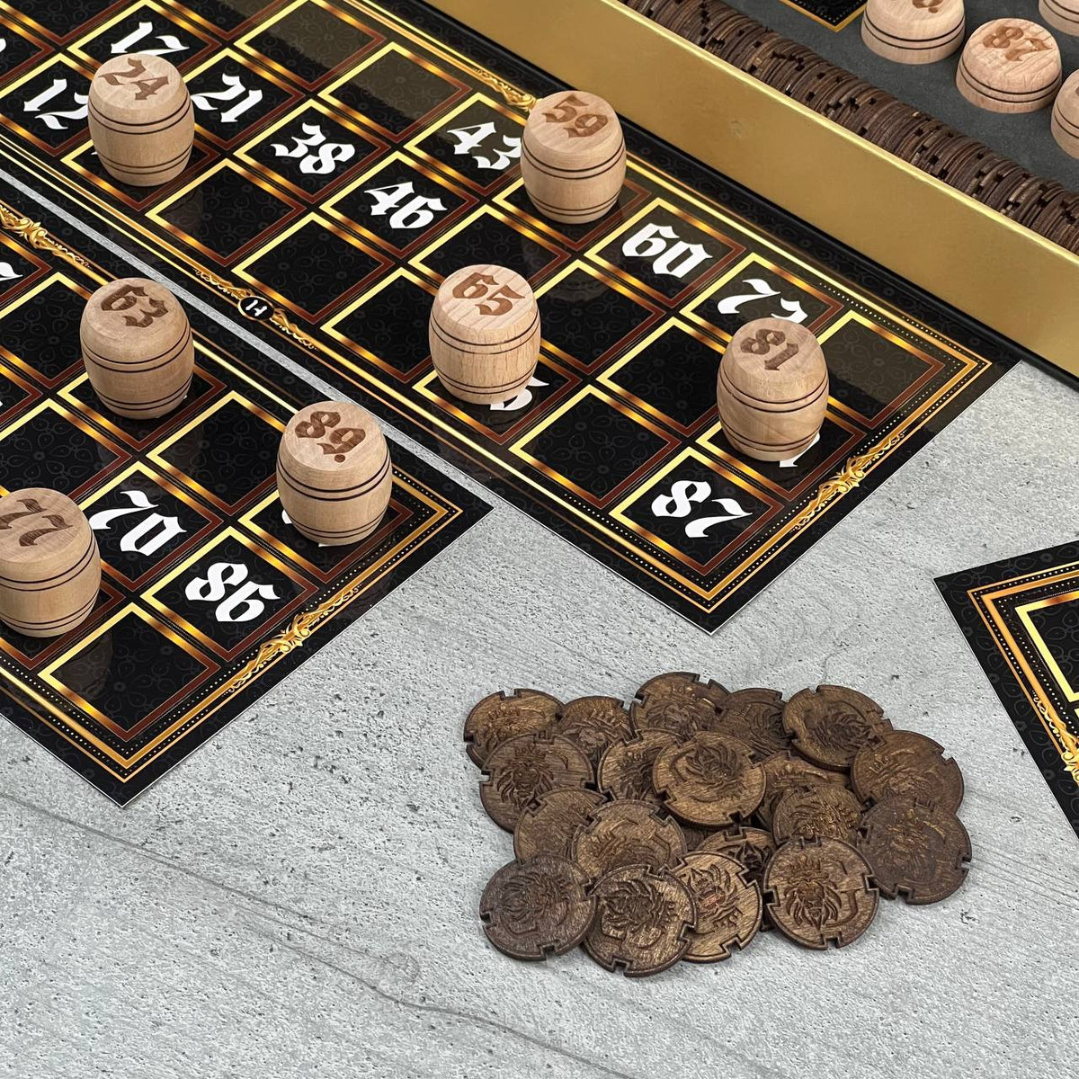 Traditional Handcrafted Wooden Bingo Set