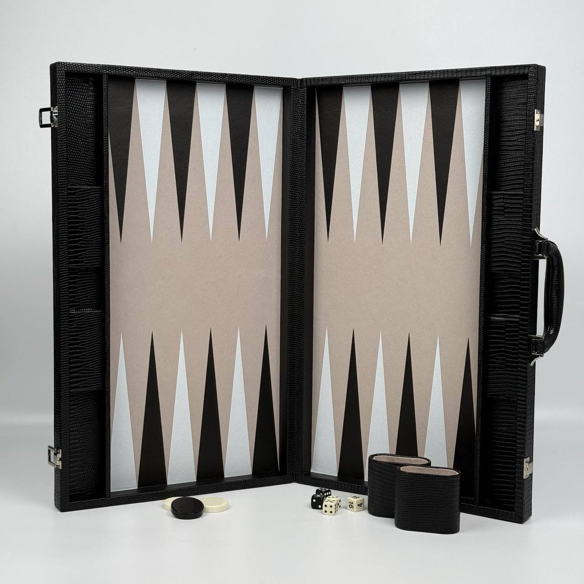 Turnier-Backgammon 53 x 31 cm Kunstleder Acryl-Chips. Als Geschenk geeignet. Backgammon-Stücke aus Acrylstein