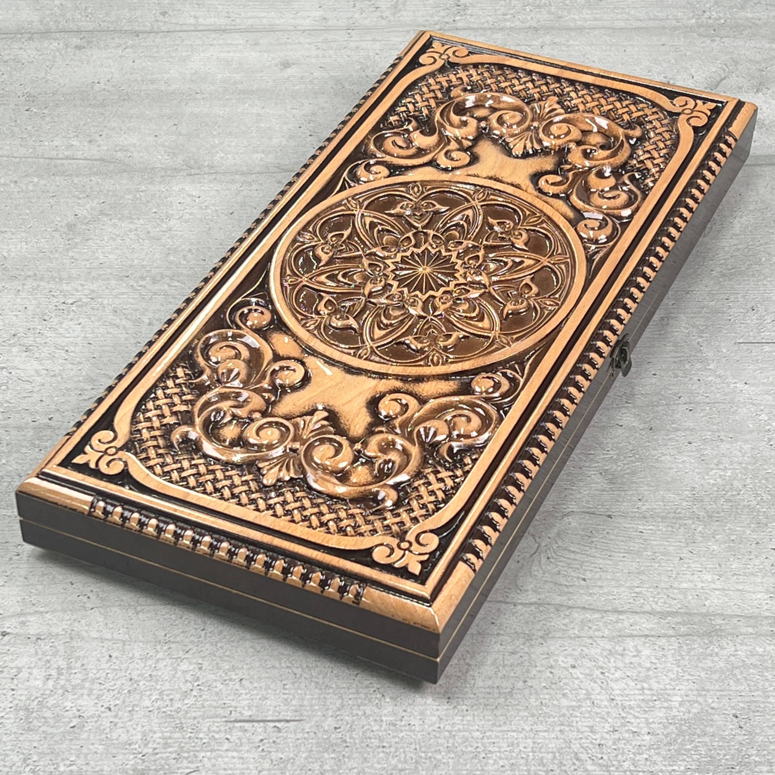 Jeu de backgammon en bois, 50×23 cm, beau design classique, prêt à offrir