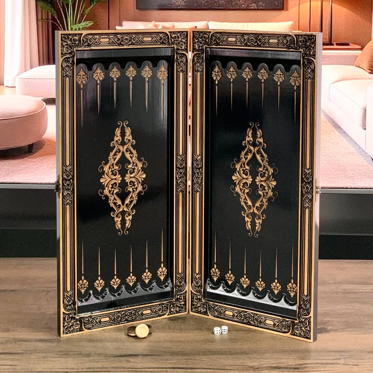 Prestigious Handmade Wooden Backgammon Board, Crafted from High-Quality Basswood, Gift-ready