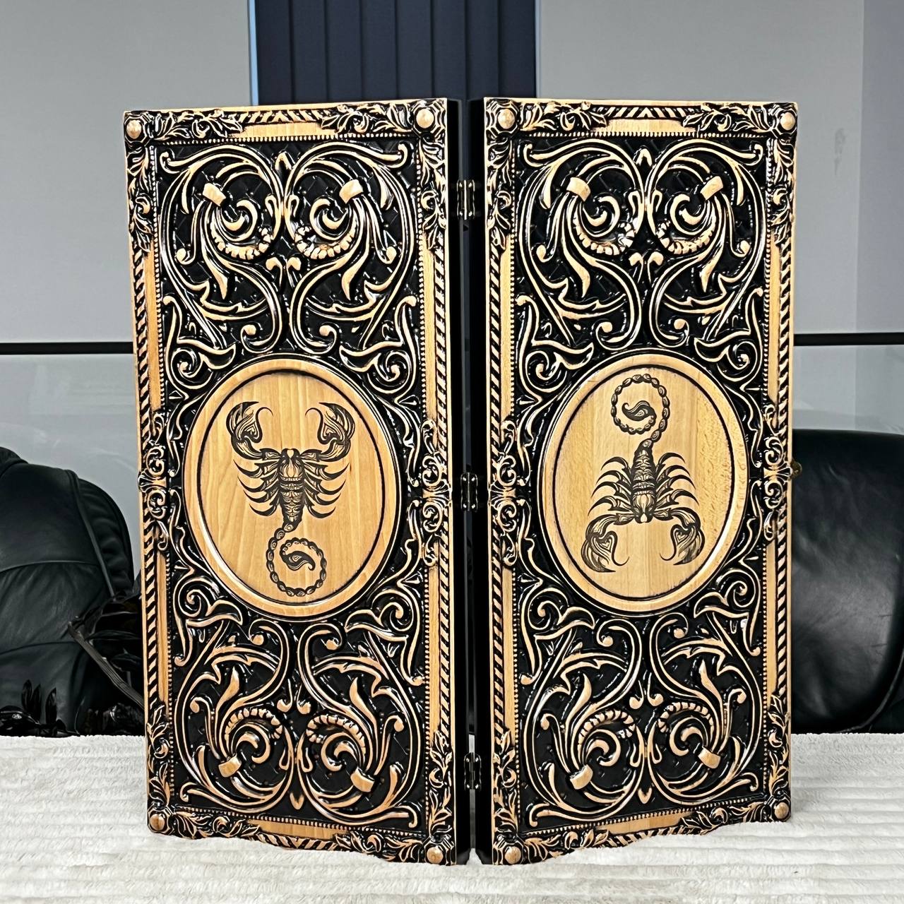 Wooden Backgammon "Scorpion" Customized and Gift-ready