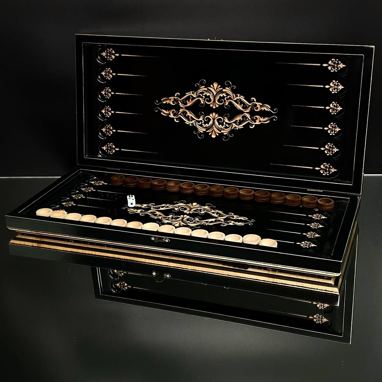 Prestigious Handmade Wooden Backgammon Board, Crafted from High-Quality Basswood, Gift-ready