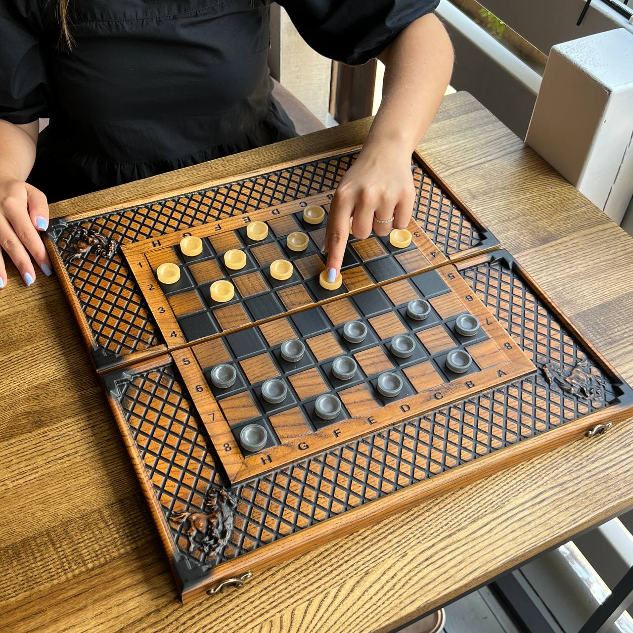 Horse Wooden Chess Set - 18"