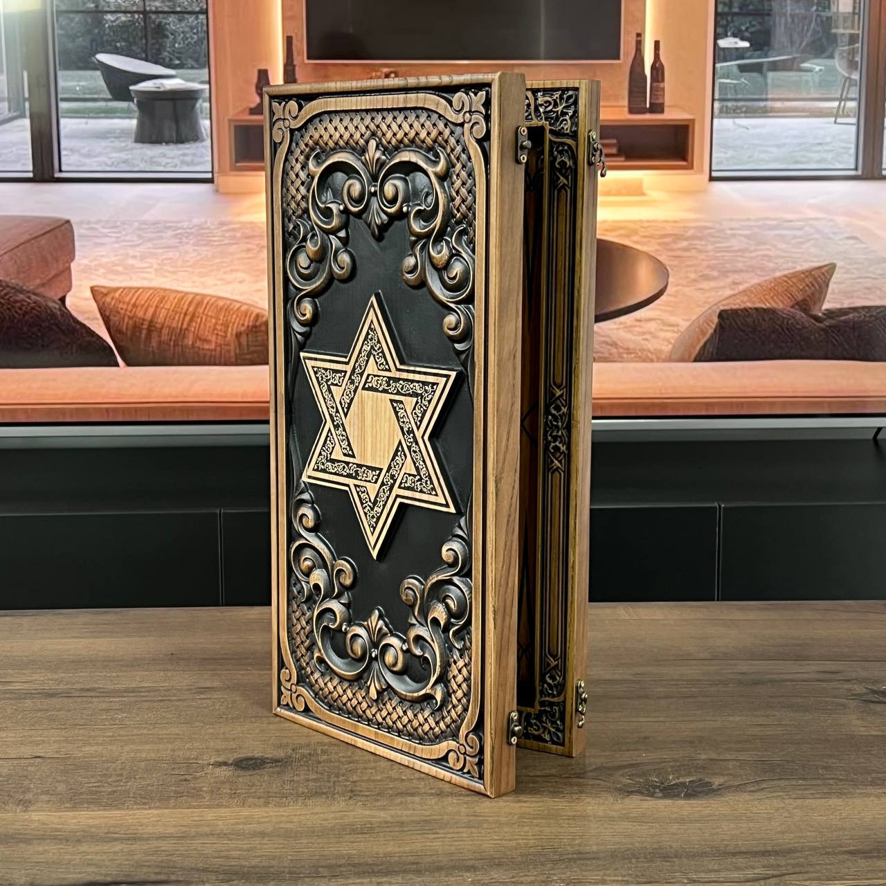 Star of David Wooden Backgammon Set – Ash Wood
