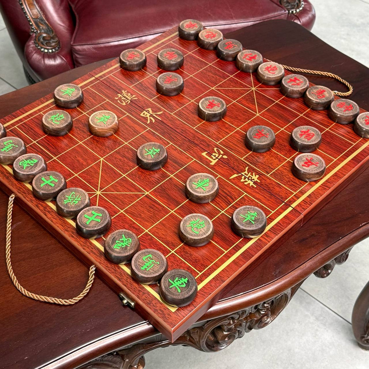 Wooden Xiangqi Chinese Chess Set – 20" Handcrafted Board